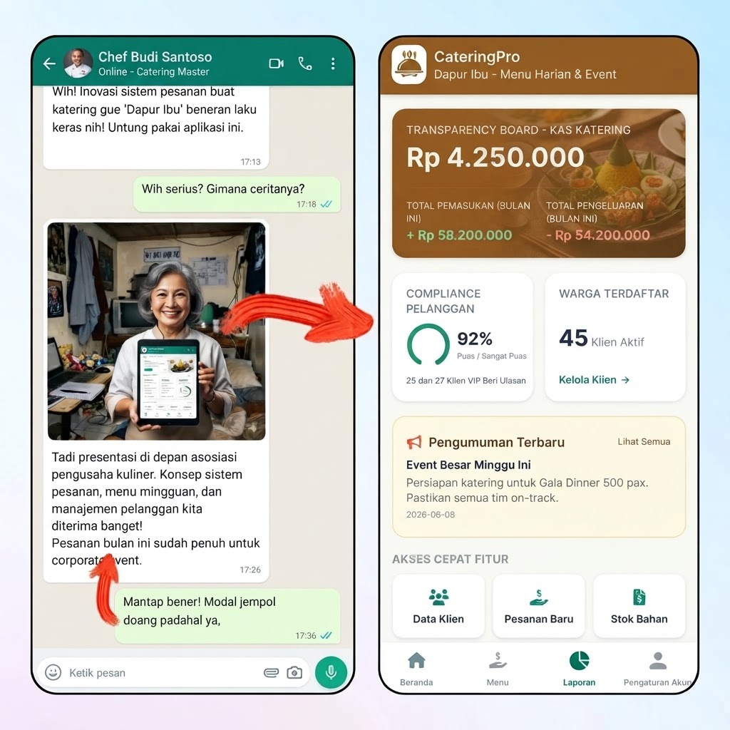 Bukti aplikasi catering Dapur Ibu