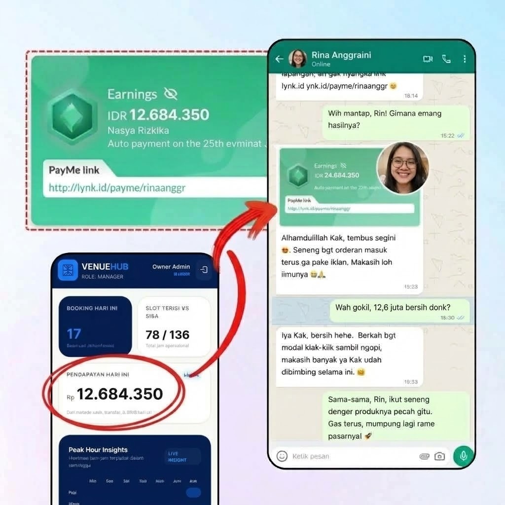 Bukti jualan template VenueHub